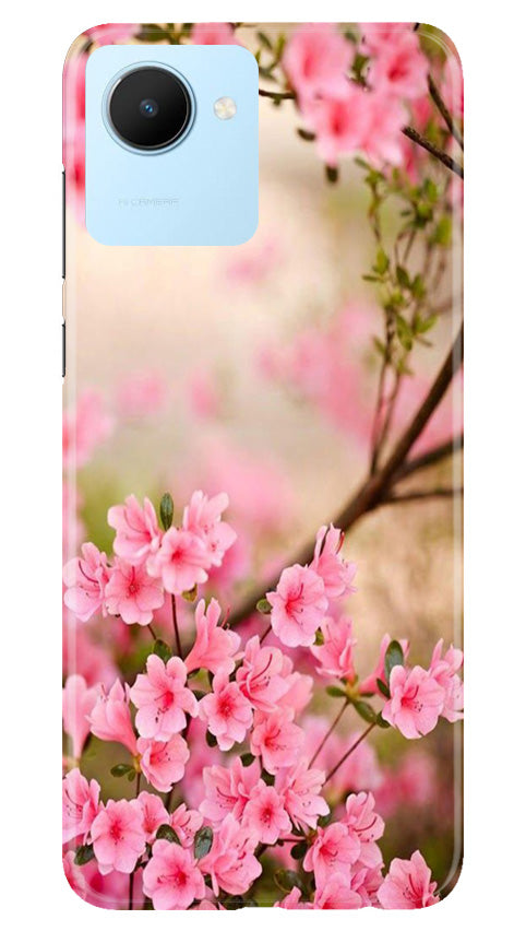 Pink flowers Mobile Back Case for Realme C30 (Design - 69) Pink flowers Case for Realme C30