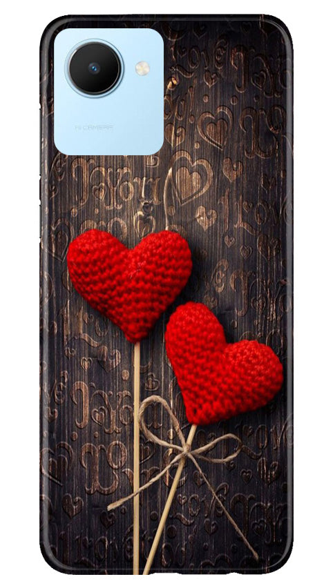 Red Hearts Mobile Back Case for Realme C30 (Design - 80) Red Hearts Case for Realme C30