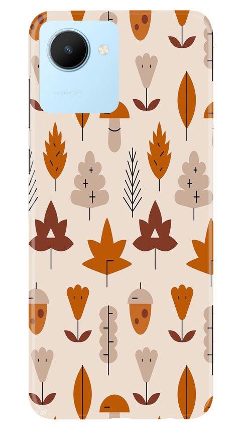 Leaf Pattern Art Mobile Back Case for Realme C30 (Design - 132) Leaf Pattern Art Case for Realme C30 (Design - 132)