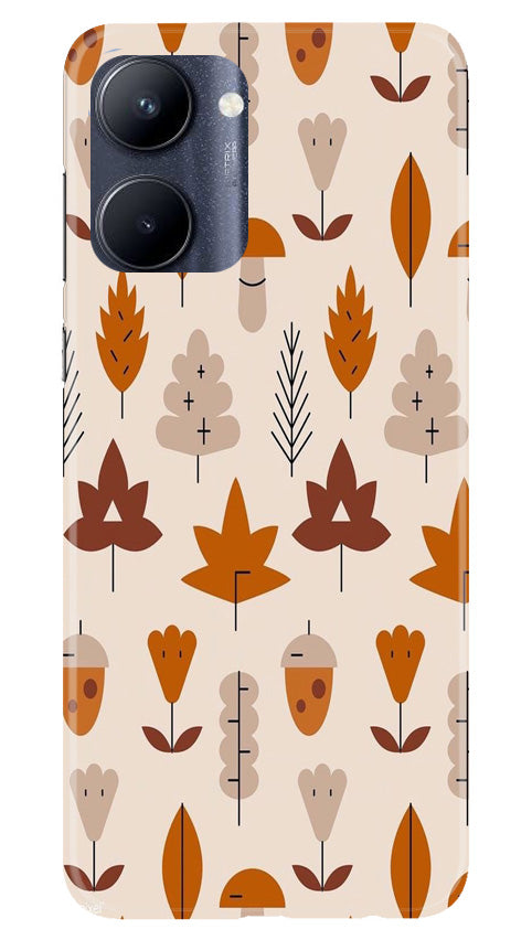 Leaf Pattern Art Mobile Back Case for Realme C33 (Design - 132) Leaf Pattern Art Case for Realme C33 (Design - 132)