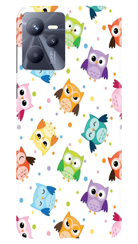Owl Baground Pattern shore Mobile Back Case for Realme C35 (Design - 13) Owl Baground Pattern shore Case for Realme C35