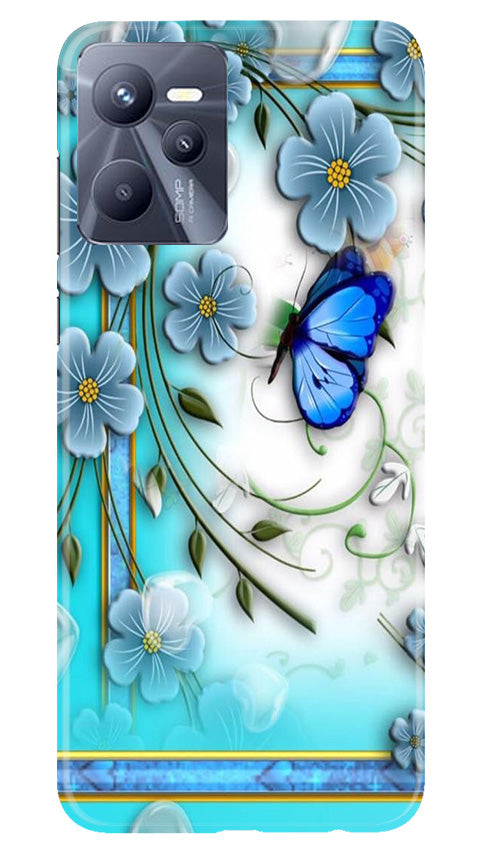 Blue Butterfly Mobile Back Case for Realme C35 (Design - 21) Blue Butterfly Case for Realme C35