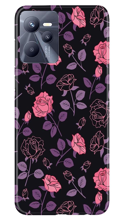 Rose Black Background Mobile Back Case for Realme C35 (Design - 27) Rose Black Background Case for Realme C35