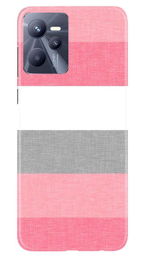 Pink white pattern Mobile Back Case for Realme C35 (Design - 55) Pink white pattern Case for Realme C35