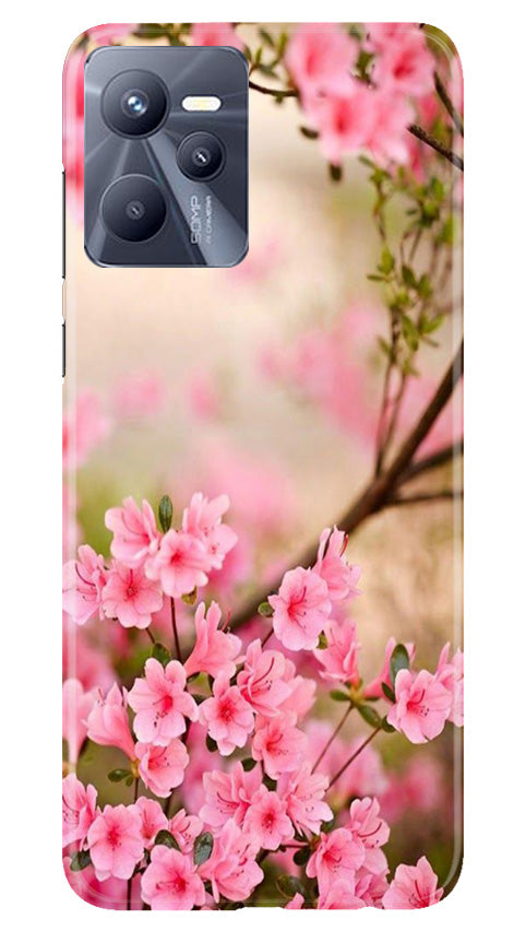 Pink flowers Mobile Back Case for Realme C35 (Design - 69) Pink flowers Case for Realme C35