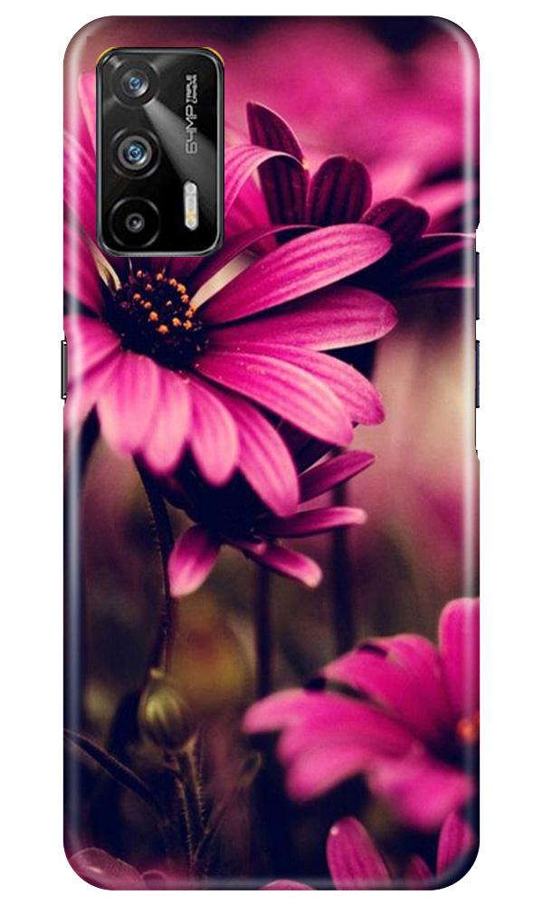 Purple Daisy Mobile Back Case for Realme GT (Design - 65) Purple Daisy Case for Realme GT