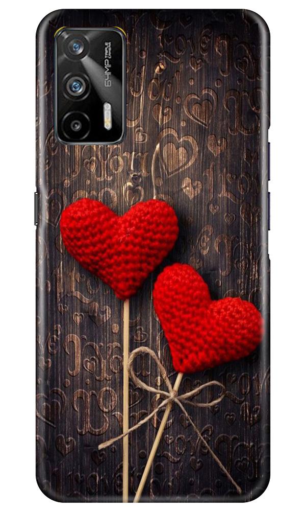 Red Hearts Mobile Back Case for Realme GT (Design - 80) Red Hearts Case for Realme GT