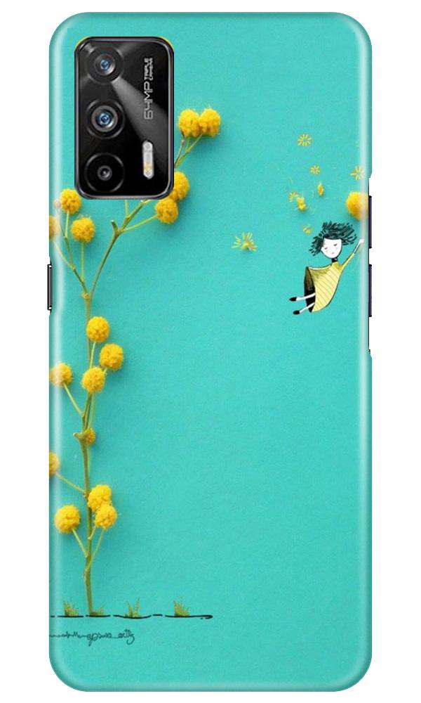 Flowers Girl Mobile Back Case for Realme GT (Design - 216) Flowers Girl Case for Realme GT (Design No. 216)
