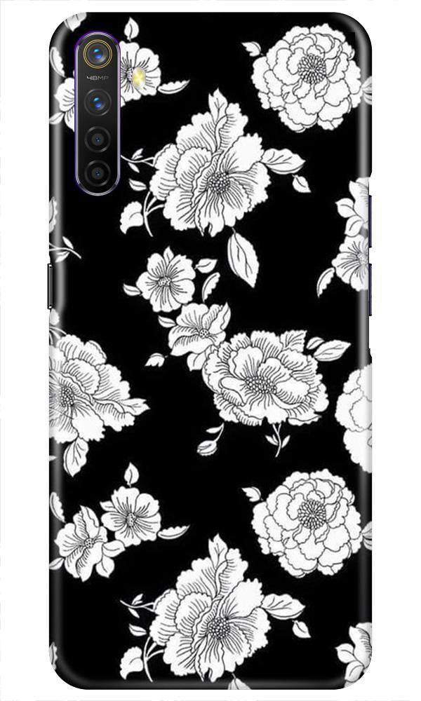 White flowers Black Background Mobile Back Case for Realme X2 (Design - 9) White flowers Black Background Case for Realme X2