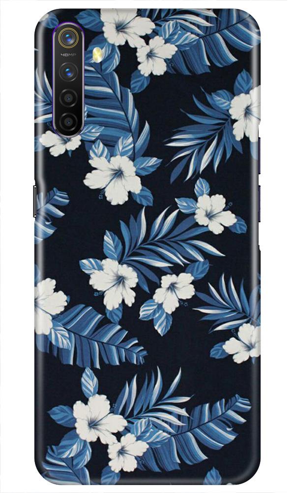 White flowers Blue Background2 Mobile Back Case for Realme X2 (Design - 15) White flowers Blue Background2 Case for Realme X2