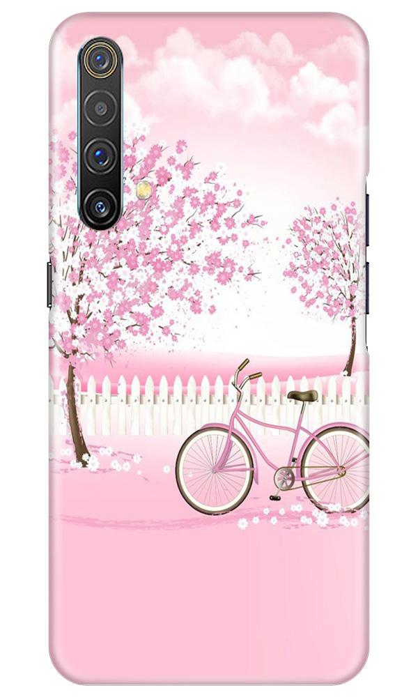 Pink Flowers Cycle Mobile Back Case for Realme X3 (Design - 102) Pink Flowers Cycle Case for Realme X3 (Design - 102)