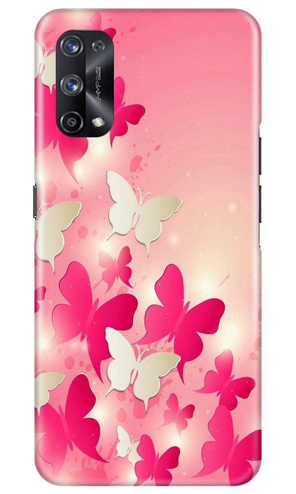 White Pick Butterflies Mobile Back Case for Realme X7 (Design - 28) White Pick Butterflies Case for Realme X7