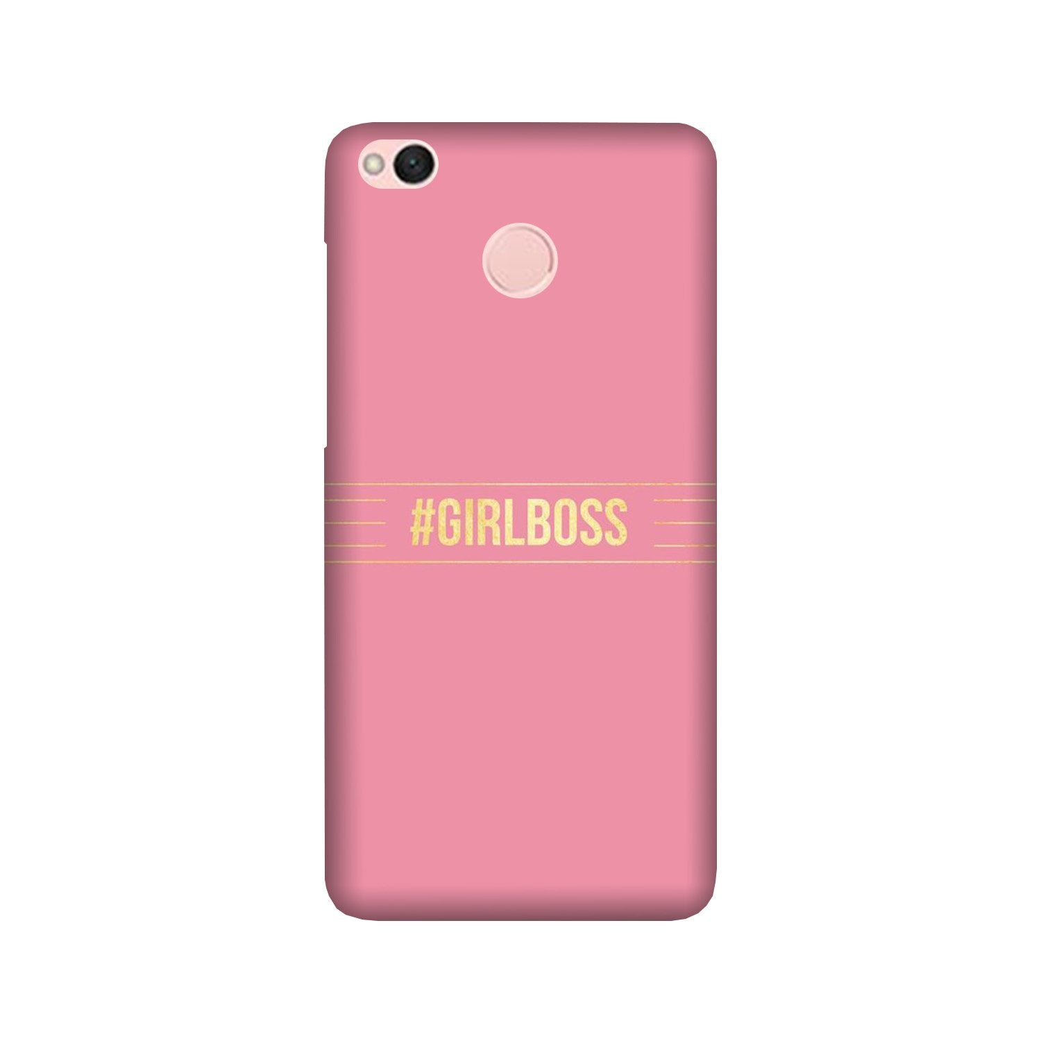 Girl Boss Pink Mobile Back Case for Redmi 4 (Design - 263) Girl Boss Pink Case for Redmi 4 (Design No. 263)
