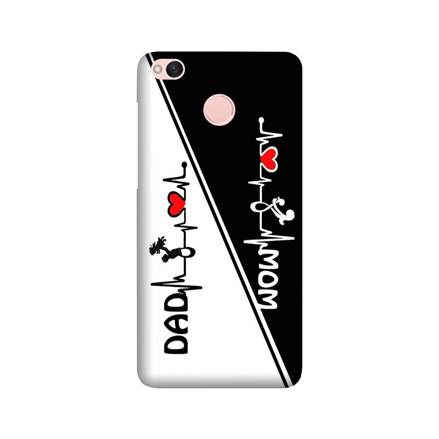Love Mom Dad Mobile Back Case for Redmi 4 (Design - 385)