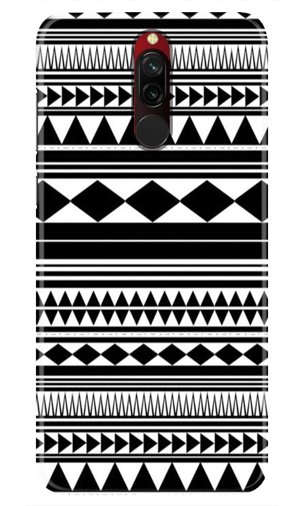 Black white Pattern Mobile Back Case for Xiaomi Redmi 8 (Design - 5) Black white Pattern Case for Xiaomi Redmi 8