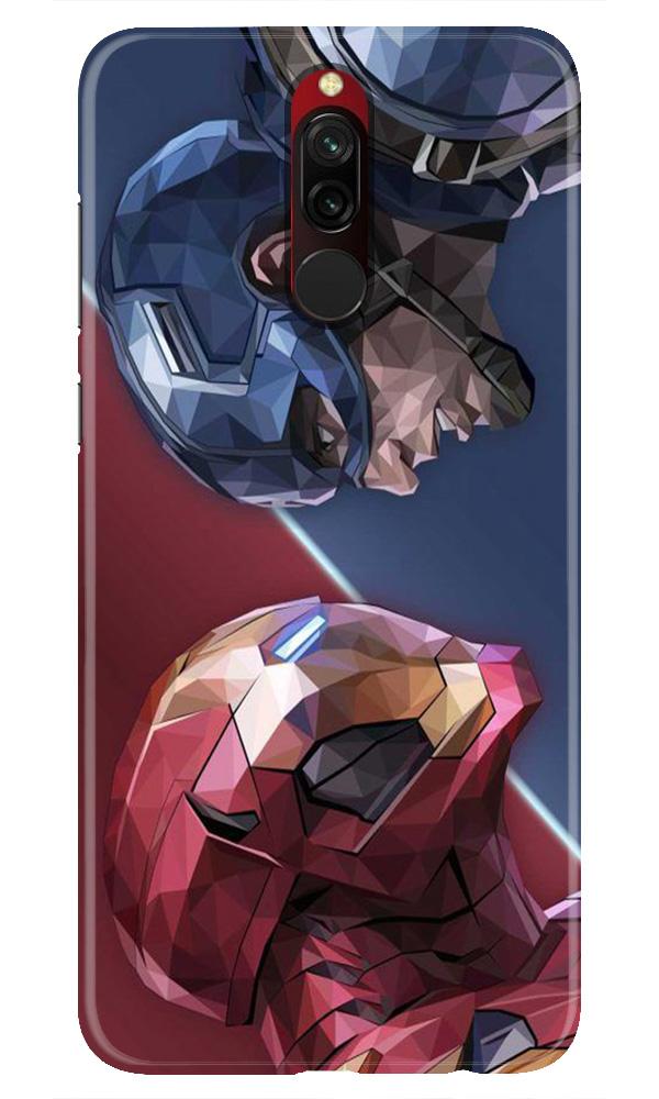 Ironman Captain America Mobile Back Case for Xiaomi Redmi 8 (Design - 245) Ironman Captain America Case for Xiaomi Redmi 8 (Design No. 245)