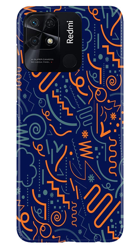 Line Art Baground Mobile Back Case for Redmi 10C (Design - 26) Line Art Baground Case for Redmi 10C