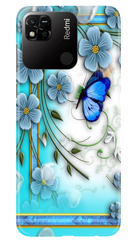Blue Butterfly Mobile Back Case for Redmi 10A (Design - 21) Blue Butterfly Case for Redmi 10A