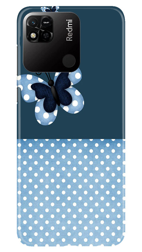 White dots Butterfly Mobile Back Case for Redmi 10A (Design - 31) White dots Butterfly Case for Redmi 10A