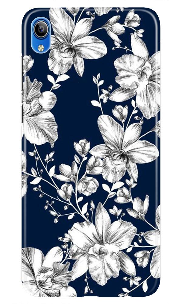 White flowers Blue Background Mobile Back Case for Redmi 7a (Design - 14) White flowers Blue Background Case for Redmi 7a