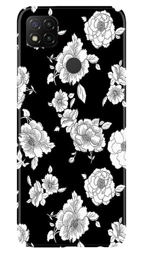 White flowers Black Background Mobile Back Case for Xiaomi Redmi 9c (Design - 9) White flowers Black Background Case for Xiaomi Redmi 9c