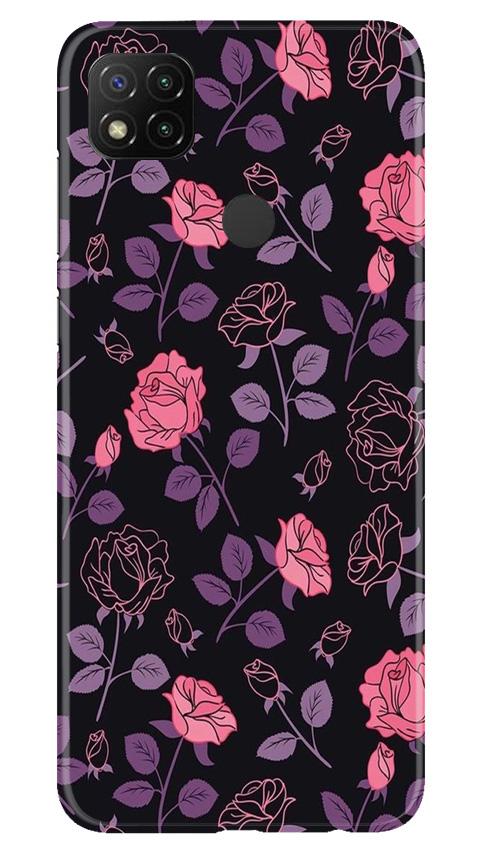 Rose Black Background Mobile Back Case for Xiaomi Redmi 9c (Design - 27) Rose Black Background Case for Xiaomi Redmi 9c