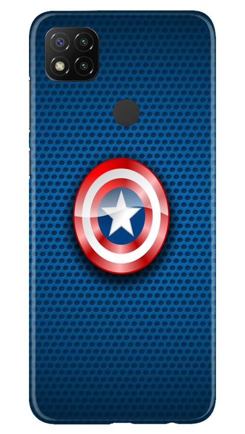 Captain America Shield Mobile Back Case for Xiaomi Redmi 9c (Design - 253) Captain America Shield Case for Xiaomi Redmi 9c (Design No. 253)