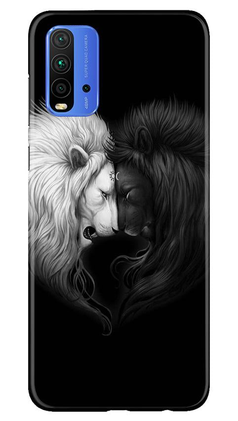 Dark White Lion Mobile Back Case for Redmi 9 Power (Design - 140) Dark White Lion Case for Redmi 9 Power (Design - 140)