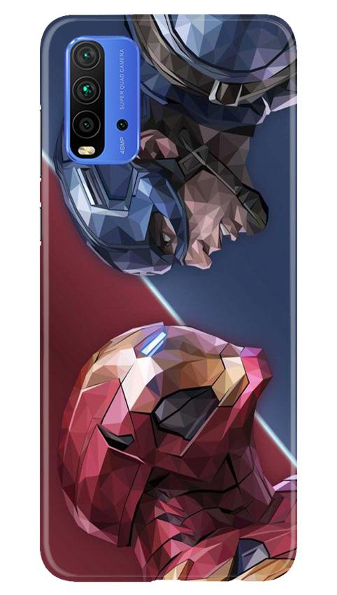 Ironman Captain America Mobile Back Case for Redmi 9 Power (Design - 245) Ironman Captain America Case for Redmi 9 Power (Design No. 245)