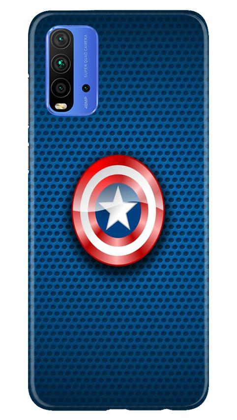 Captain America Shield Mobile Back Case for Redmi 9 Power (Design - 253) Captain America Shield Case for Redmi 9 Power (Design No. 253)