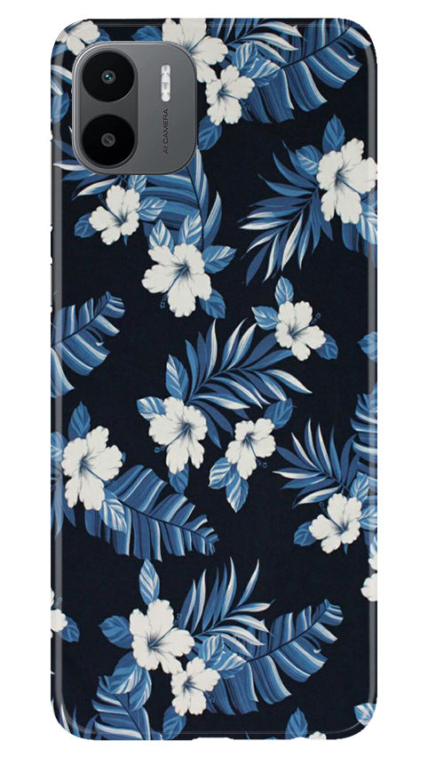White flowers Blue Background2 Mobile Back Case for Redmi A1 (Design - 15) White flowers Blue Background2 Case for Redmi A1