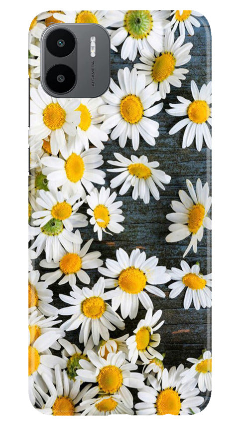 White flowers2 Mobile Back Case for Redmi A1 (Design - 62) White flowers2 Case for Redmi A1