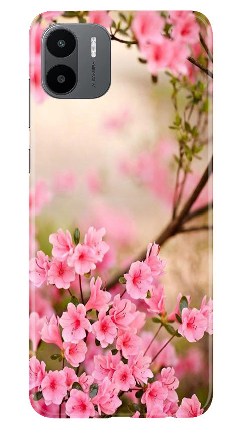 Pink flowers Mobile Back Case for Redmi A1 (Design - 69) Pink flowers Case for Redmi A1
