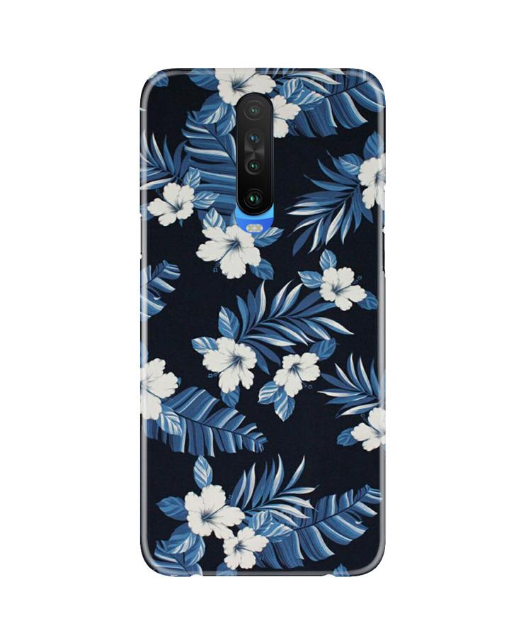 White flowers Blue Background2 Mobile Back Case for Redmi K30 (Design - 15) White flowers Blue Background2 Case for Redmi K30