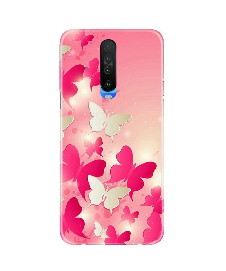 White Pick Butterflies Mobile Back Case for Redmi K30 (Design - 28) White Pick Butterflies Case for Redmi K30