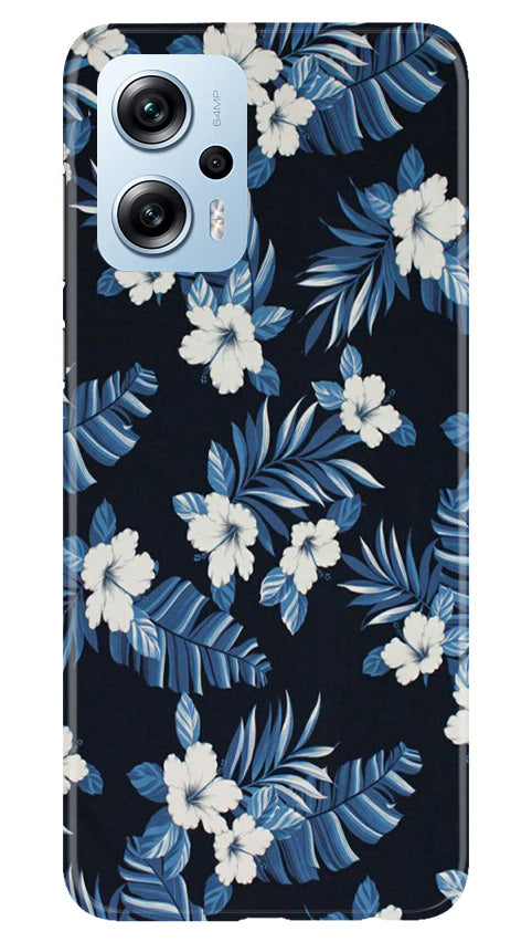 White flowers Blue Background2 Mobile Back Case for Redmi K50i (Design - 15) White flowers Blue Background2 Case for Redmi K50i