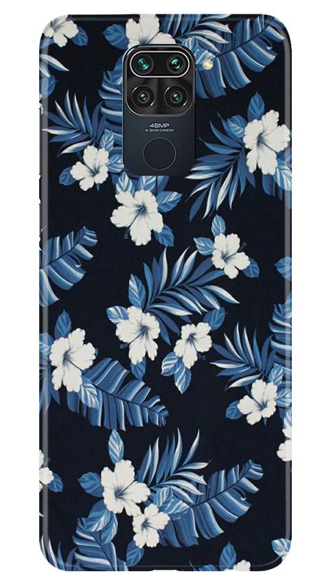 White flowers Blue Background2 Mobile Back Case for Redmi Note 9 (Design - 15) White flowers Blue Background2 Case for Redmi Note 9
