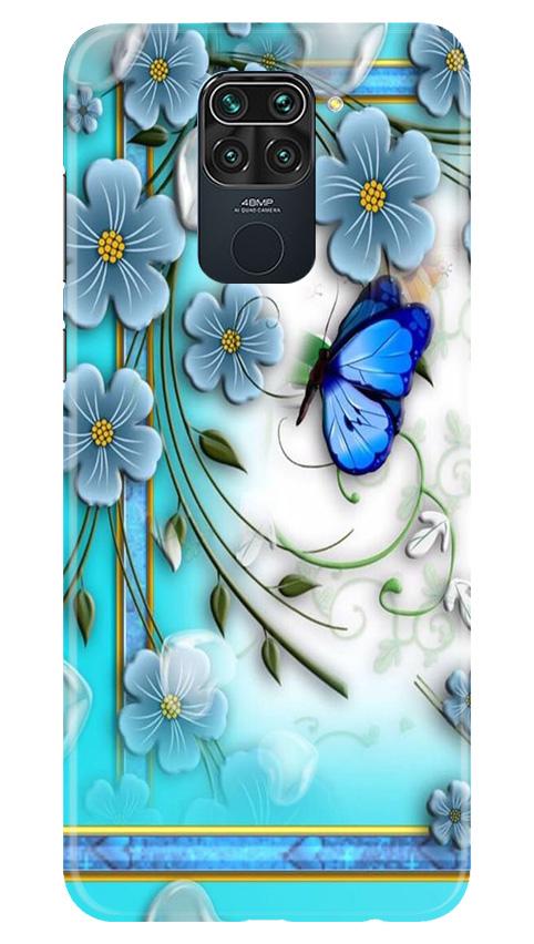 Blue Butterfly Mobile Back Case for Redmi Note 9 (Design - 21) Blue Butterfly Case for Redmi Note 9