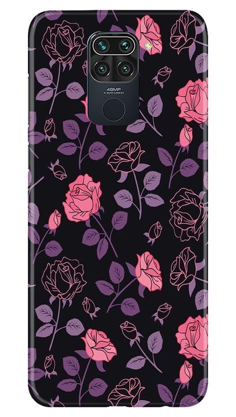 Rose Black Background Mobile Back Case for Redmi Note 9 (Design - 27) Rose Black Background Case for Redmi Note 9
