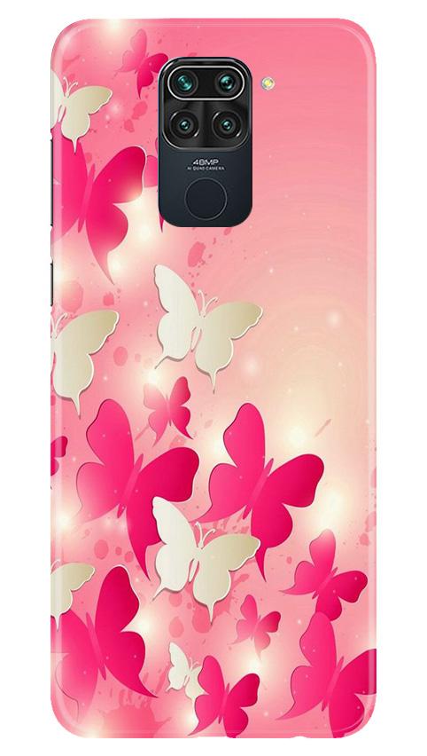 White Pick Butterflies Mobile Back Case for Redmi Note 9 (Design - 28) White Pick Butterflies Case for Redmi Note 9