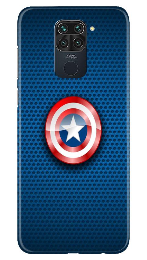 Captain America Shield Mobile Back Case for Redmi Note 9 (Design - 253) Captain America Shield Case for Redmi Note 9 (Design No. 253)