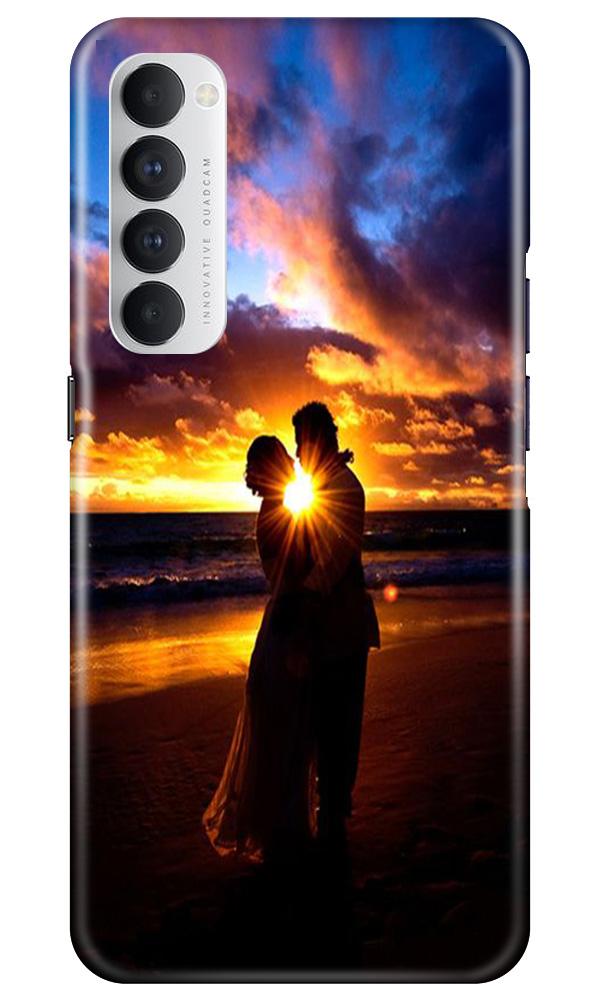 Couple Sea shore Mobile Back Case for Oppo Reno4 Pro (Design - 13) Couple Sea shore Case for Oppo Reno4 Pro