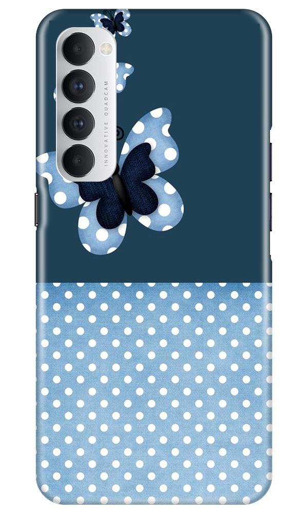White dots Butterfly Mobile Back Case for Oppo Reno4 Pro (Design - 31) White dots Butterfly Case for Oppo Reno4 Pro
