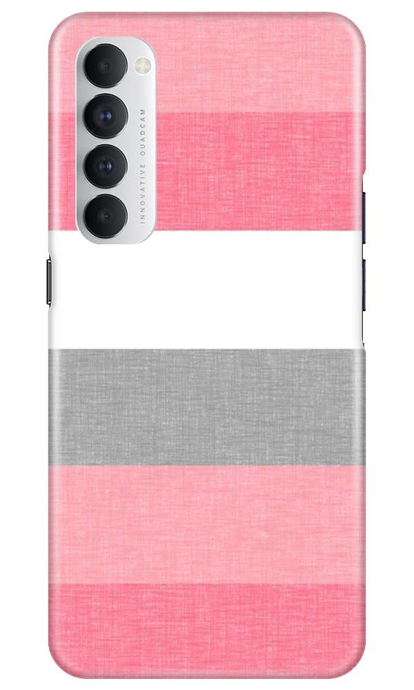 Pink white pattern Mobile Back Case for Oppo Reno4 Pro (Design - 55) Pink white pattern Case for Oppo Reno4 Pro