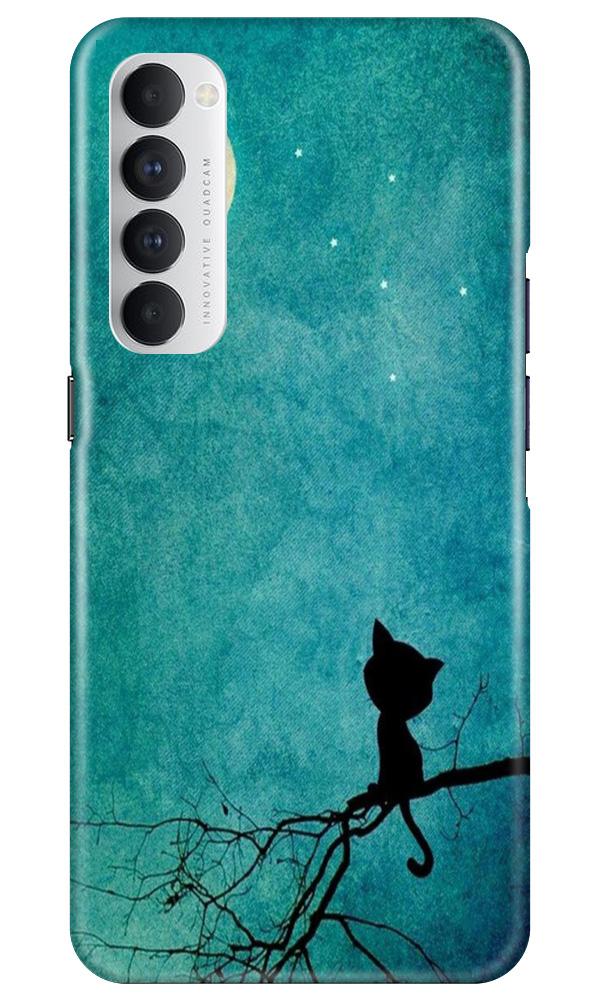 Moon cat Mobile Back Case for Oppo Reno4 Pro (Design - 70) Moon cat Case for Oppo Reno4 Pro