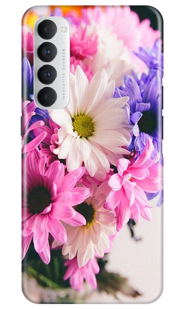 Coloful Daisy Mobile Back Case for Oppo Reno4 Pro (Design - 73) Coloful Daisy Case for Oppo Reno4 Pro