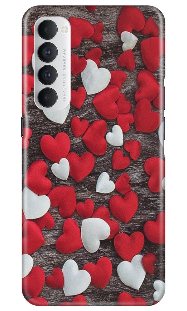 Red White Hearts Mobile Back Case for Oppo Reno4 Pro (Design - 105) Red White Hearts Case for Oppo Reno4 Pro (Design - 105)