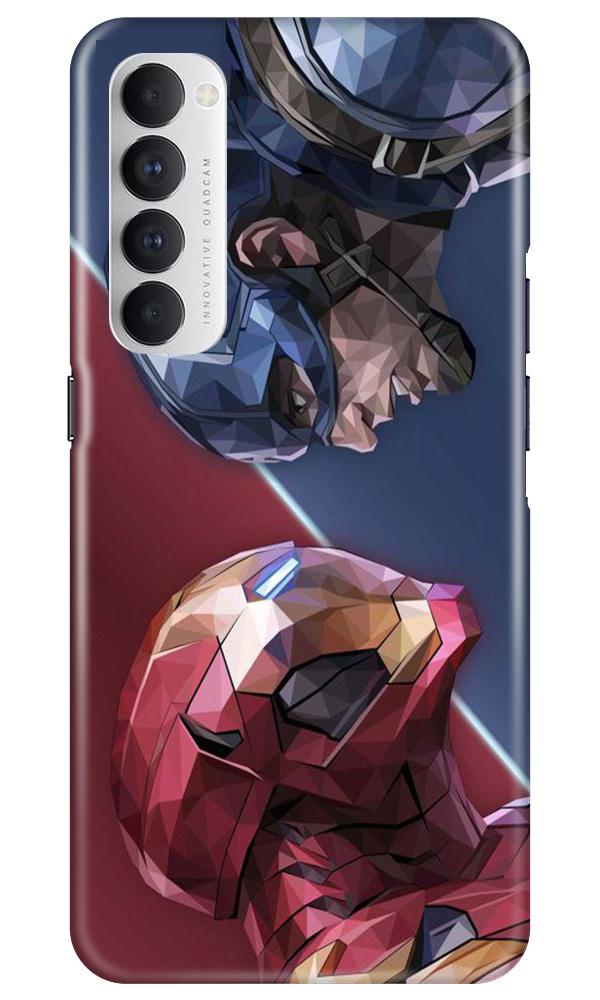 Ironman Captain America Mobile Back Case for Oppo Reno4 Pro (Design - 245) Ironman Captain America Case for Oppo Reno4 Pro (Design No. 245)