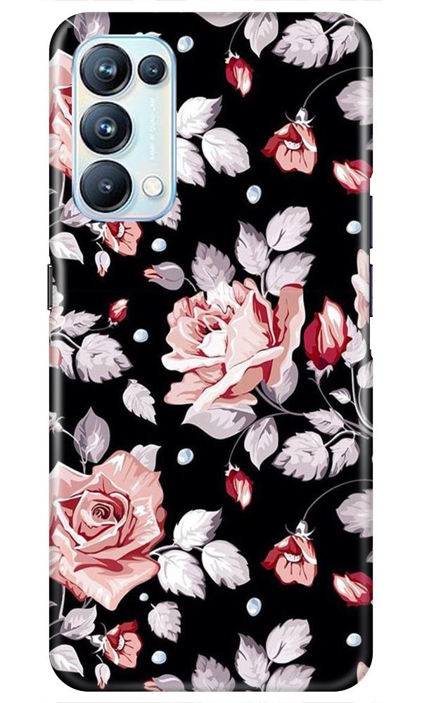 Pink rose Mobile Back Case for Oppo Reno5 Pro (Design - 12) Pink rose Case for Oppo Reno5 Pro