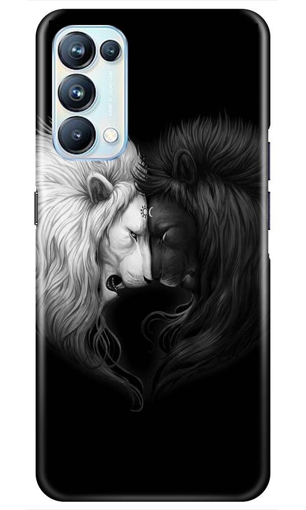 Dark White Lion Mobile Back Case for Oppo Reno5 Pro (Design - 140) Dark White Lion Case for Oppo Reno5 Pro (Design - 140)